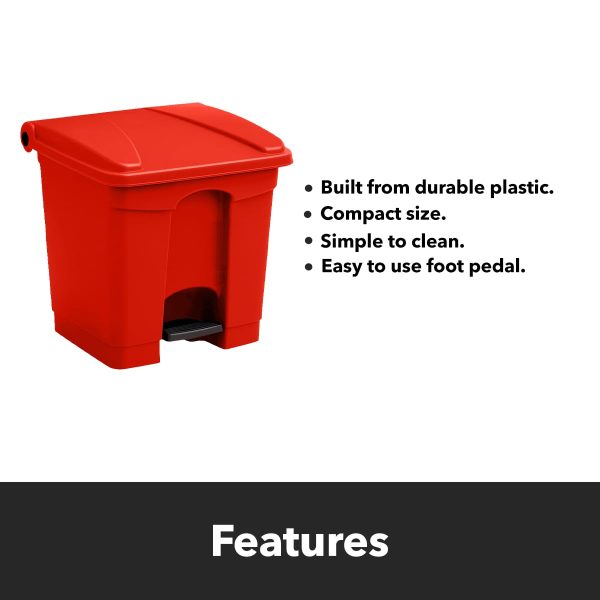 Zedfire Red Step On Trash Can Quiet Close Plastic-3