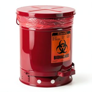 Justrite Biohazard Waste Container Steel Leakproof OSHA-0