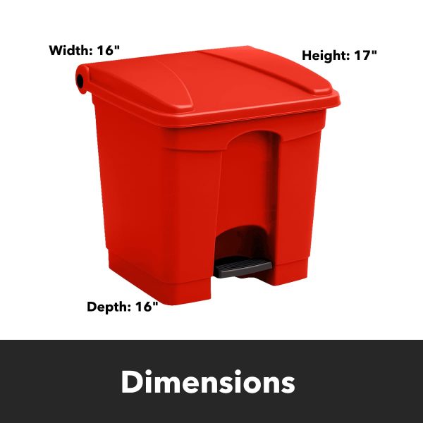 Zedfire Red Step On Trash Can Quiet Close Plastic-2