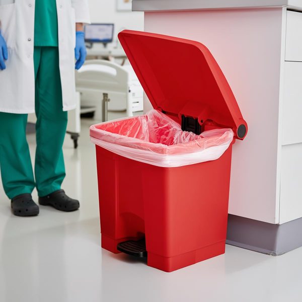Zedfire Red Step On Trash Can Quiet Close Plastic-4