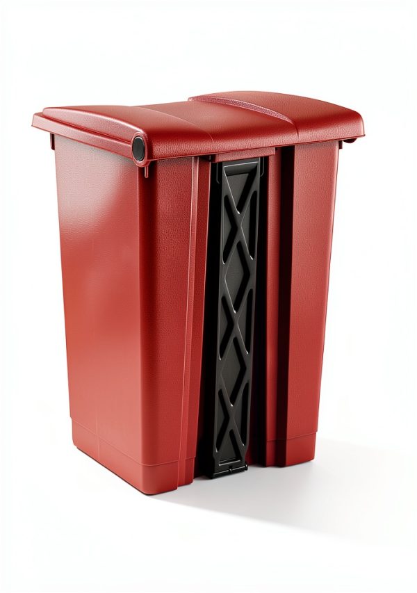 Zedfire Red Step On Trash Can Quiet Close Plastic-1