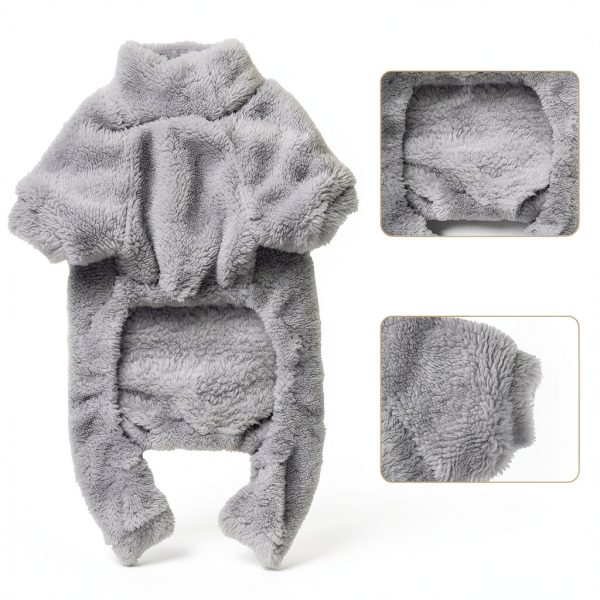 Stpiatue Dog Sweater Plush Fleece Warm Turtleneck-3