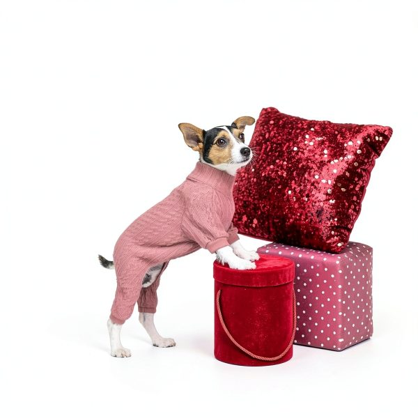 Dog Sweater Jamktepat Turtleneck Polyester Warm Pet Clothing-5