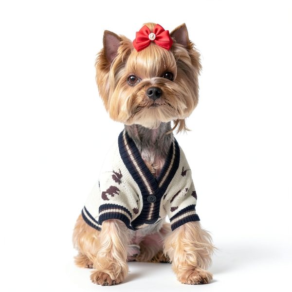 ABRRLO Dog Sweater Cardigan Small Medium Sizes Blue Beige Pink Soft-7