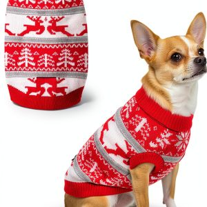 Dog Sweater Spark Paws Soft Knit Holiday Fit for Small & Large Dogs-0