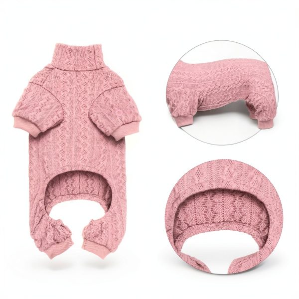 Dog Sweater Jamktepat Turtleneck Polyester Warm Pet Clothing-2