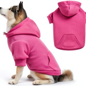 Dog Hoodie QDYU Brushed Fleece Sweater Multiple Colors Sizes-0