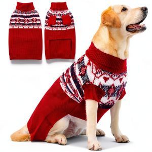 IECOii Dog Sweater Blue Large 4XL Extra Warm Fleece-0