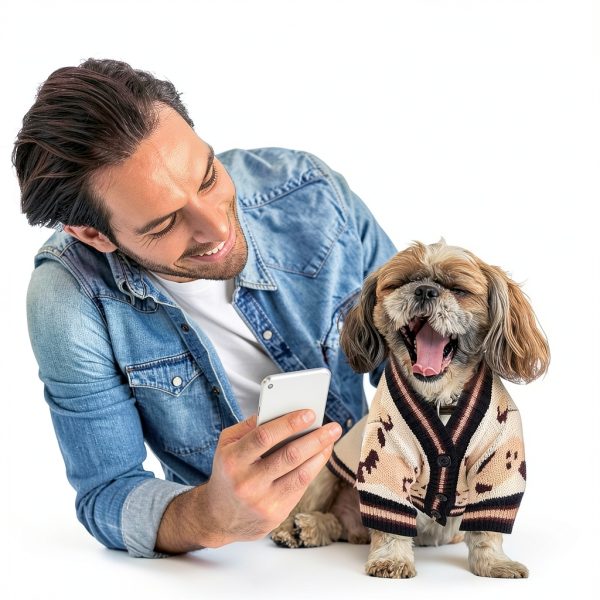 ABRRLO Dog Sweater Cardigan Small Medium Sizes Blue Beige Pink Soft-6