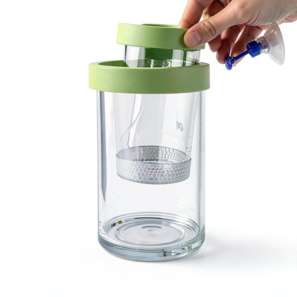 Betta Guppy Breeding Box for Fish Tank and Artificial Plants, Floating Guppy Breeding Box with Suction Cups, Acrylic Breeder Isolation Incubator for Aquarium Tank, Hatchery Breeder Chamber (Green, M)-1