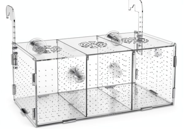 Fish Breeding Box ATPWONZ Acrylic Hatchery with Suction Cups 11.5x6x6-0