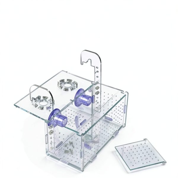Acrylic Fish Breeding Box JOBEDE 6x6x8in Aquarium Isolation Tank-2