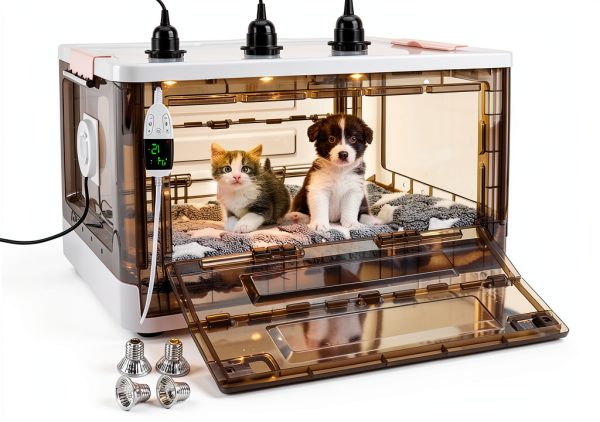 Puppy Incubator HKDQ 2025 Model with 3 Heat Lamps and Quiet-0
