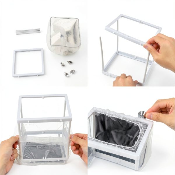 2 Pack Fish Breeding Box Set Tank Breeder Net, Aquarium Separation Net Nylon Incubator Mesh, Fry Hatchery Incubator Mesh 8 Suction Cup for Newborn Small Fish (Big and Small Kit)-3