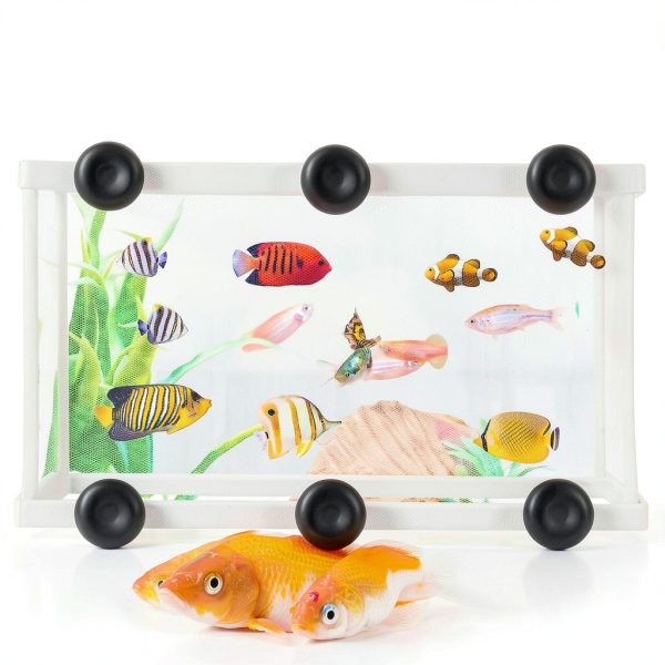2 Pieces Fish Tank Breeder Net Mesh Breeder Box Fish Hatchery Isolation Separation Net Plastic Frame Fry Hatchery Incubator Mesh Breeding Box with Suction Cup for Aquarium-3