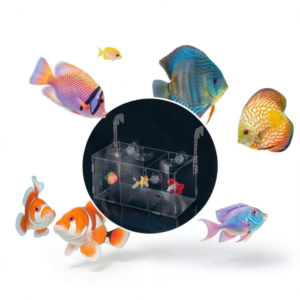 Fish Breeding Box, Acrylic Fish Isolation Box,Fish Separator for Aquarium, Aquarium Incubator with Suction Cups for Baby Fish Shrimp Clownfish Guppy Aggressive Fish(11.5" x 6" x 6")-7