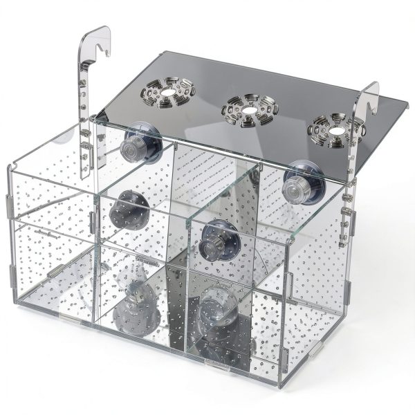 Fish Breeding Box, Acrylic Fish Isolation Box,Fish Separator for Aquarium, Aquarium Incubator with Suction Cups for Baby Fish Shrimp Clownfish Guppy Aggressive Fish(11.5" x 6" x 6")-0