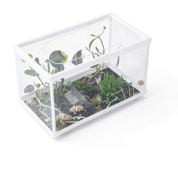 2 Pieces Fish Tank Breeder Net Mesh Breeder Box Fish Hatchery Isolation Separation Net Plastic Frame Fry Hatchery Incubator Mesh Breeding Box with Suction Cup for Aquarium-5