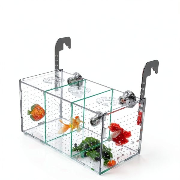 Fish Breeding Box, Acrylic Fish Isolation Box,Fish Separator for Aquarium, Aquarium Incubator with Suction Cups for Baby Fish Shrimp Clownfish Guppy Aggressive Fish(11.5" x 6" x 6")-3