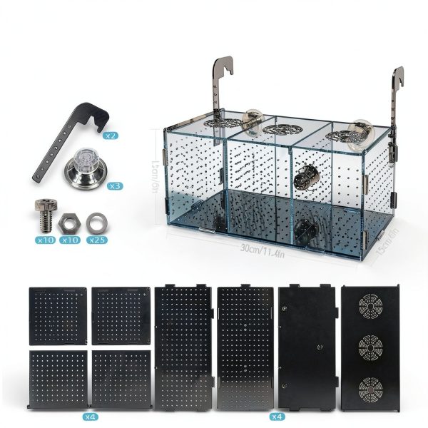 Fish Breeding Box, Acrylic Fish Isolation Box,Fish Separator for Aquarium, Aquarium Incubator with Suction Cups for Baby Fish Shrimp Clownfish Guppy Aggressive Fish(11.5" x 6" x 6")-4