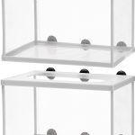 2 Pieces Fish Tank Breeder Net Mesh Breeder Box Fish Hatchery Isolation Separation Net Plastic Frame Fry Hatchery Incubator Mesh Breeding Box with Suction Cup for Aquarium-0